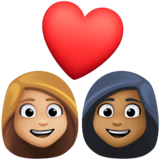 情侣: 女人女人中等-浅肤色中等-深肤色emoji素材一 160x160像素