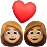 情侣: 女人女人中等-浅肤色中等肤色emoji素材一 160x160像素