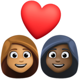 情侣: 女人女人中等肤色较深肤色emoji素材一 160x160像素