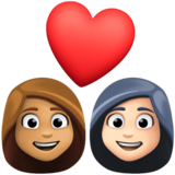 情侣: 女人女人中等肤色较浅肤色emoji素材一 160x160像素