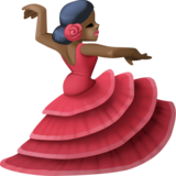 女子舞蹈:深色肤色emoji素材一 160x160像素