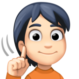 聋人:浅肤色emoji素材一 160x160像素