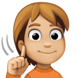 聋人:中浅肤色emoji素材一 160x160像素