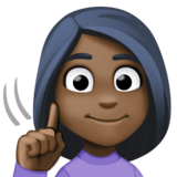 聋哑妇女:深色肤色emoji素材一 160x160像素