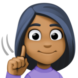 聋哑妇女:中黑肤色emoji素材一 160x160像素