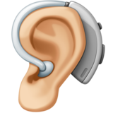 带助听器的耳朵:中浅肤色emoji素材一 160x160像素