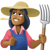 女农夫:中黑肤色emoji素材一 160x160像素