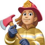 女消防员:中浅肤色emoji素材一 160x160像素