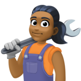 女机械工:中等深色肤色emoji素材一 160x160像素