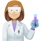 女科学家：中浅肤色emoji素材一 160x160像素