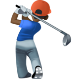 个人高尔夫:深色肤色emoji素材一 160x160像素