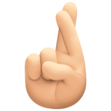 交叉的手指、比心:浅肤色emoji素材一 160x160像素