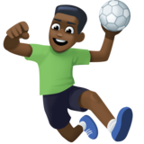 手球运动员:深色肤色emoji素材一 160x160像素
