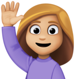 举手:中浅肤色emoji素材一 160x160像素