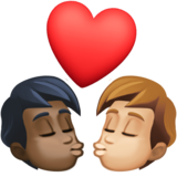 亲吻: 成人成人较深肤色中等-浅肤色emoji素材一 160x160像素