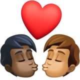 亲吻: 成人成人较深肤色中等肤色emoji素材一 160x160像素