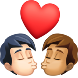 亲吻: 成人成人较浅肤色中等肤色emoji素材一 160x160像素