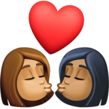 亲吻: 女人女人中等肤色中等-深肤色emoji素材一 160x160像素