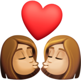 亲吻: 女人女人中等肤色中等-浅肤色emoji素材一 160x160像素