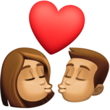 亲吻: 中等肤色emoji素材一 160x160像素