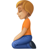 下跪者:中浅肤色emoji素材一 160x160像素