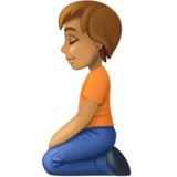 下跪者:中等肤色emoji素材一 160x160像素