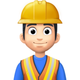 男建筑工人:浅肤色emoji素材一 160x160像素