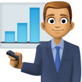 男职员：中等肤色emoji素材一 160x160像素