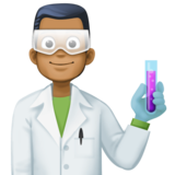 男科学家:中黑肤色emoji素材一 160x160像素