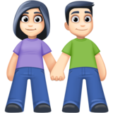 男女牵手:浅肤色emoji素材一 160x160像素