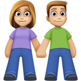 男女牵手:中浅肤色emoji素材一 160x160像素