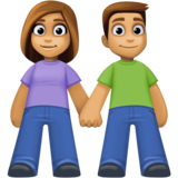 男女牵手:中等肤色emoji素材一 160x160像素