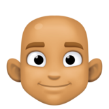 男士:中等肤色,秃顶emoji素材一 160x160像素