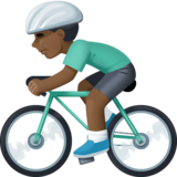 男子自行车运动:深色肤色emoji素材一 160x160像素