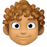 男士:中等肤色,卷发emoji素材一 160x160像素