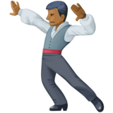 男子舞蹈:中黑肤色emoji素材一 160x160像素