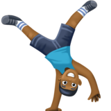 侧手翻的男人:中等深色肤色emoji素材一 160x160像素