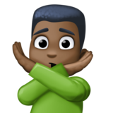 打“不”手势的男人:深色肤色emoji素材一 160x160像素