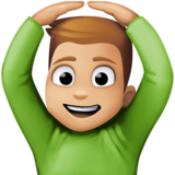 做“好”手势的男人:中等浅肤色emoji素材一 160x160像素