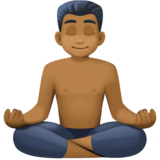 打坐的男人:中黑肤色emoji素材一 160x160像素