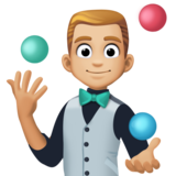 男子杂耍:中浅肤色emoji素材一 160x160像素