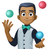 男子杂耍:中黑肤色emoji素材一 160x160像素