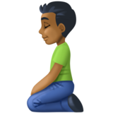 跪男:中黑肤色emoji素材一 160x160像素