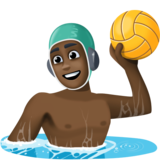 男子水球:深色肤色emoji素材一 160x160像素