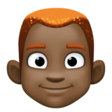 男士:深色肤色,红色头发emoji素材一 160x160像素