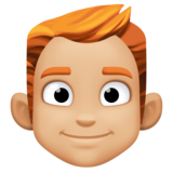 男士:中浅肤色,红发emoji素材一 160x160像素