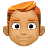 男士:中等肤色,红发emoji素材一 160x160像素