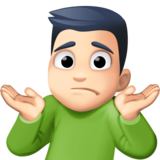 男人耸肩：浅肤色emoji素材一 160x160像素