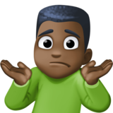 男人耸肩:深色肤色emoji素材一 160x160像素