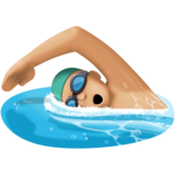 男子游泳:中浅肤色emoji素材一 160x160像素